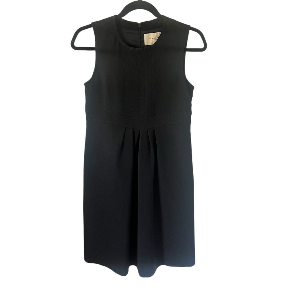 Burberry London Black Pleated Sheath Dress US4
